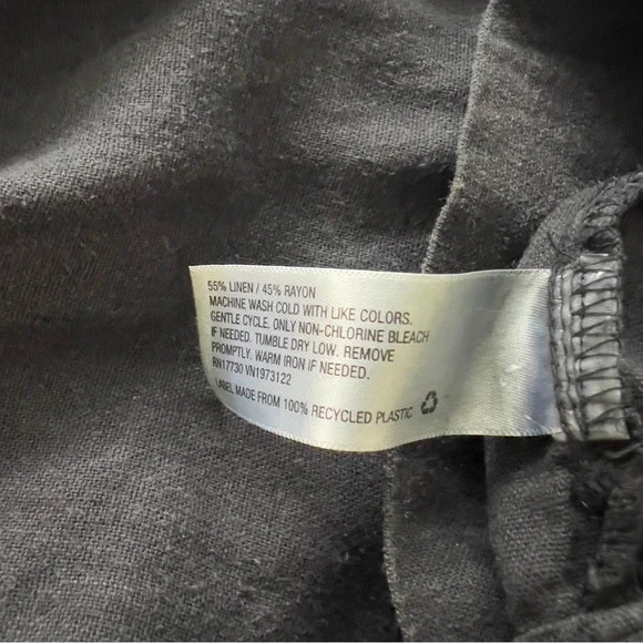 Black Linen Open Back Wide Leg Jumpsuit- Size XS - Picture 9 of 9